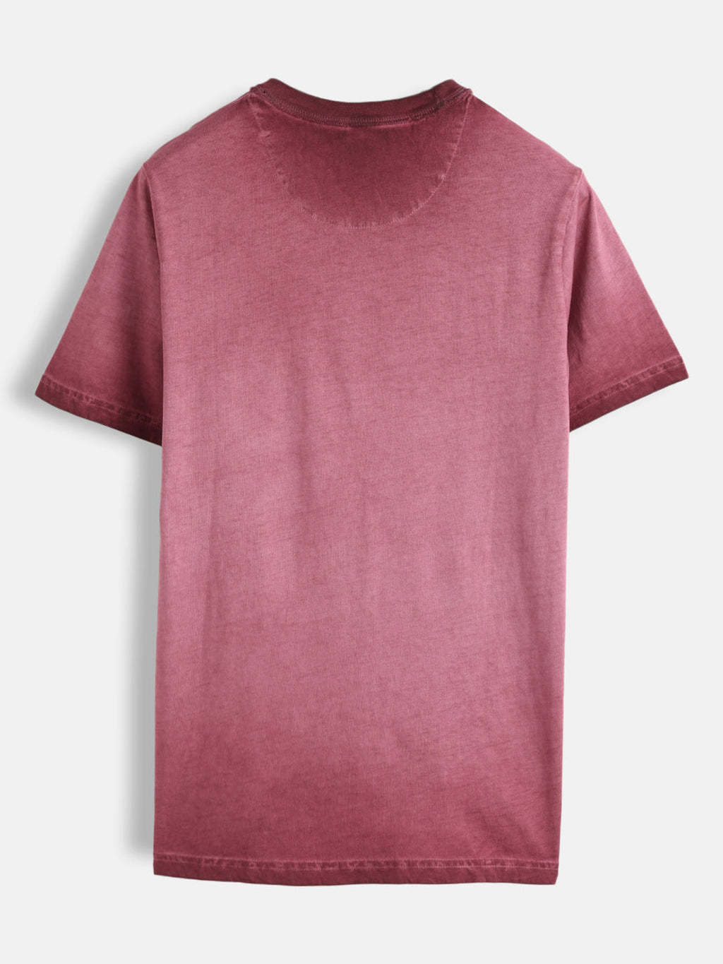 Grunge Pigment Washed T-Shirt With Logo Appliqué On Chest | Maroon