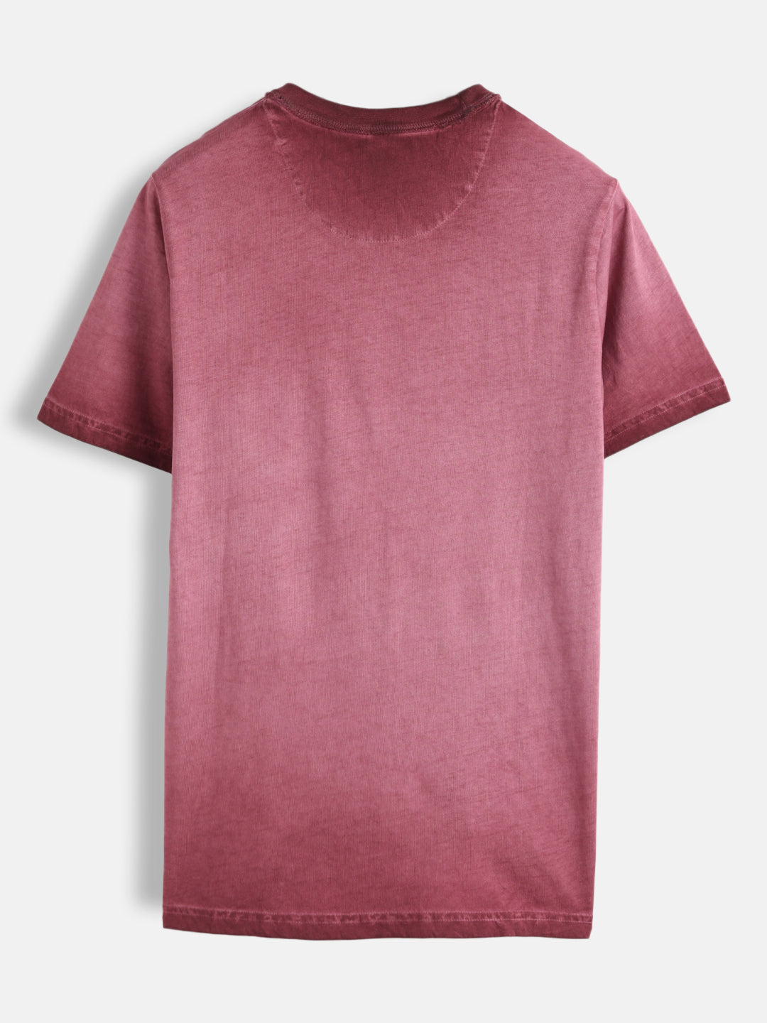 Grunge Pigment Washed T-Shirt With Logo Appliqué On Chest | Maroon