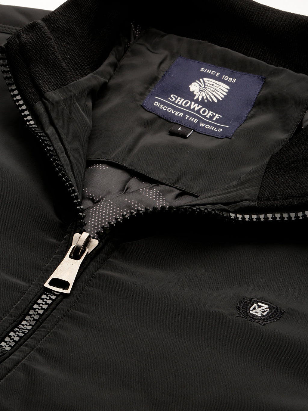 Men's Black Mock Collar Bomber Jacket