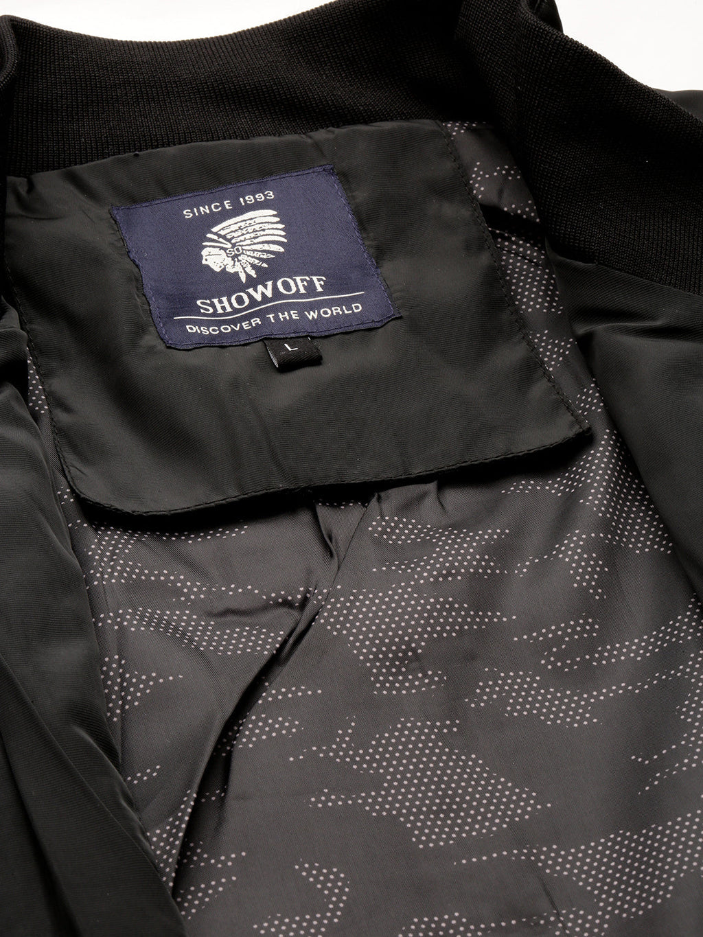 Men's Black Mock Collar Bomber Jacket