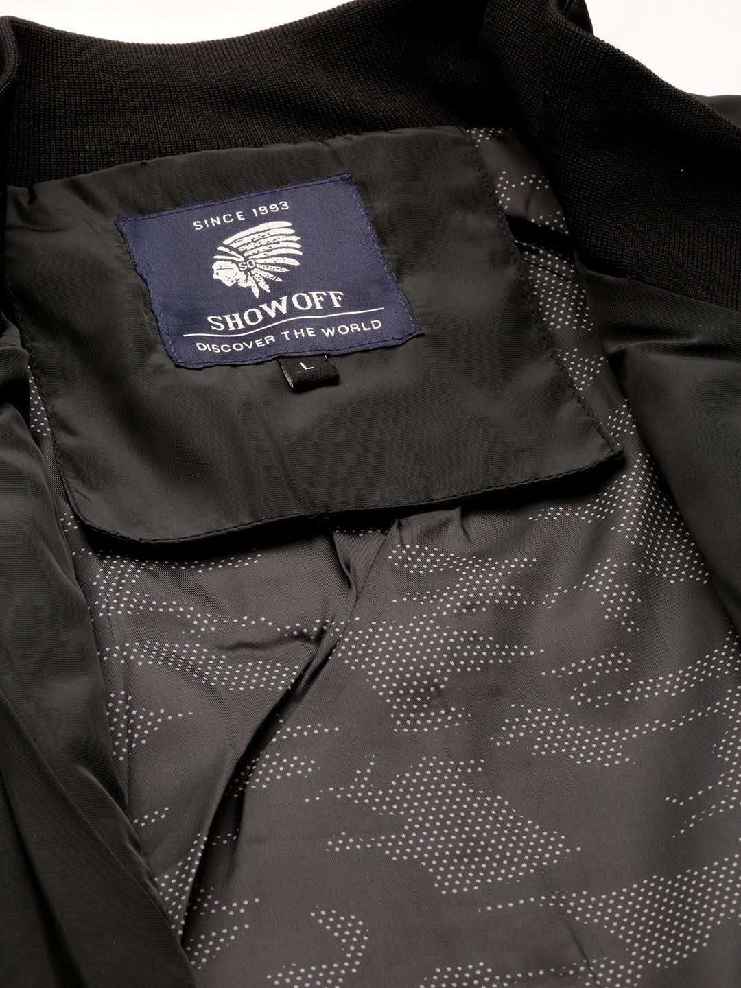 Men's Black Mock Collar Bomber Jacket