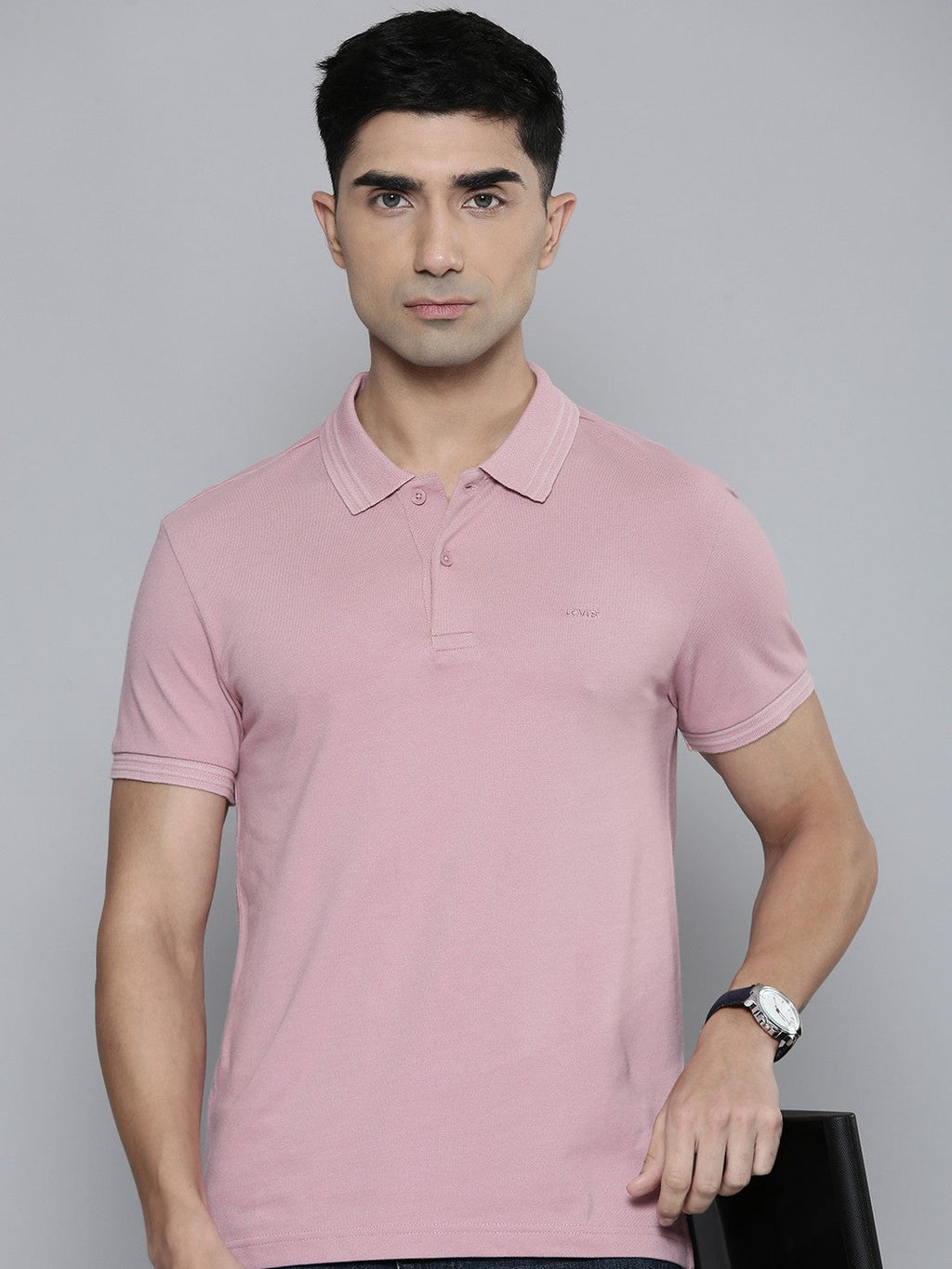 Men's Solid Slim Fit Polo T-shirt